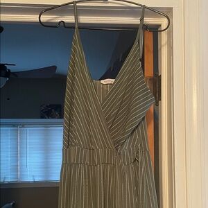 Kaileigh Olive Green Pinstripe Cropped Jumper